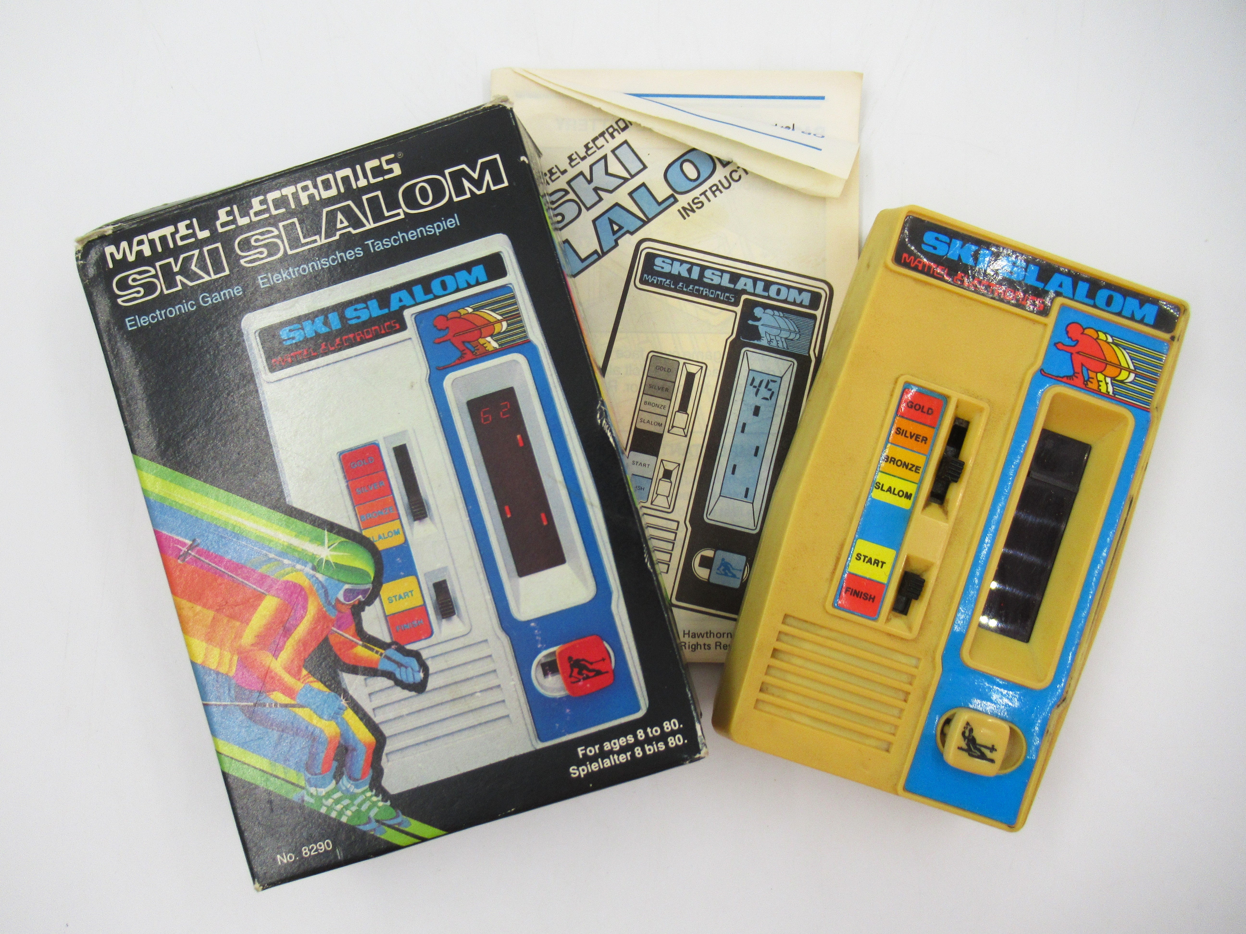 SKI SLALOM Game with Box - Mattel Electronics (1980) Vintage Toy